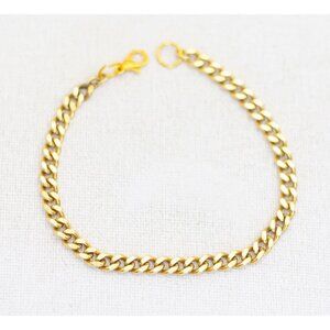 8 1/2 inch, Vintage Gold Tone Curb-style Chain Bracelet - AB2